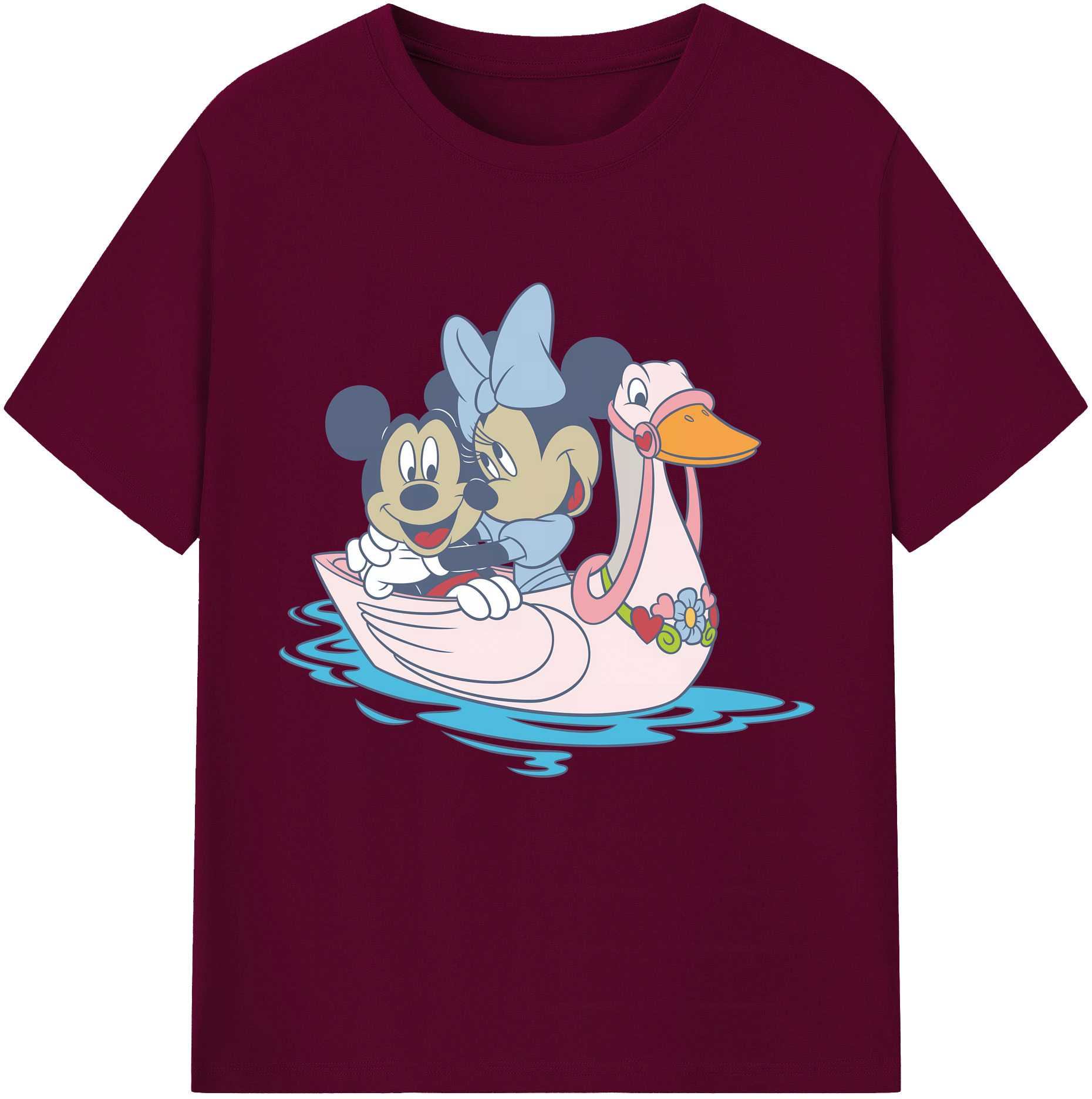 （画像用） ミッキーマウス Mickey Mouse レディースカジュアルプリントTシャツ（綿100％）